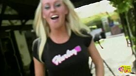 Imagine a strapon creampie in this blonde lesbian slut during outdoor POV