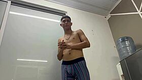 Chubby amateur gets a hot solo session with milk
