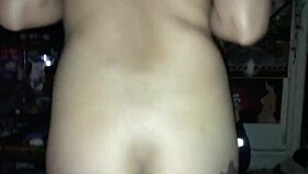 Wife spreads her asscheeks to show off her ass tattoo with my name on it, but it's a bit misspelled.