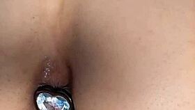 Aaliyah Yasin enjoys a jewel in her tight ass during interracial play