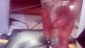 i feel intense pleasure inserting a huge bottle into my ass for solo anal masturbation