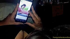 I was watching porn on TikTok with my stepsister and couldn't stop staring at her beautiful tits, I had to use them to milk my cock.