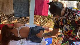 Masturbating with a sex toy as the boss isn't around