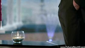 Horny cougar licks and blows cock deepthroat style!