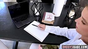 Stepdaughter teases stepdad until he fucks her deep