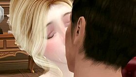 The boss seduces the housewife at the office.