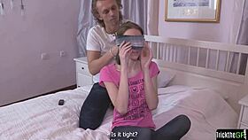 Russian Ex-Girlfriend Tricked Into Cheating With Friend In Bedroom Cowgirl Ride