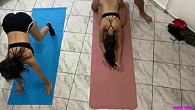Daddy's young girls get yoga and anal training