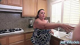 so, mature bbw wife lacy bangs gets her tight holes stretched wide in wild action.