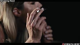 sexy mistress zlata shine smokes while tasting cum from her pussy