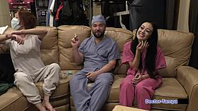 Is Dr. Tampa checking out Blaire Celeste's body during the physical?