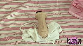 Watch This Horny Blonde in Lingerie Double Her Pleasure with Two Toys!