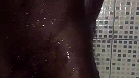 quick masturbation with monster cock before shower