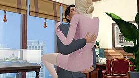 The boss seduces the housewife at the office.