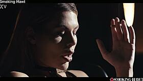 sexy mistress zlata shine smokes while tasting cum from her pussy