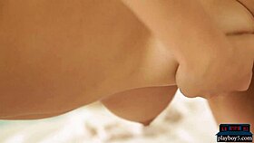 I watch this gorgous Russian cougar strip off her white lingerie, she's so horny and shaved