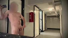 public stroking leads to cum almost caught