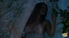 Being caught masturbating in the forest leads to the brunette's sweet ass getting plowed.