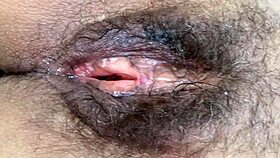 Look at my hairy pussy, soaked after hours of fucking!