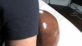 big oiled booty massage turns into pounding