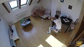 Hey, this stud watches his girlfriend get nailed for cash in a close-up blowjob