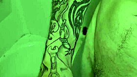 Suggestive Naked Amateur Rubs Monster Cock In And Out Of Shower With Small Waist