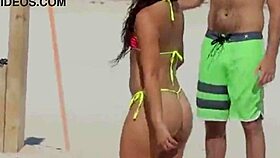Unbelievable Awesome Young 18+ Girl With A Micro Bikini On The Beach With Her Boyfriends Relatives
