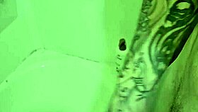 Solo shower scene with a big dick amateur