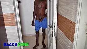 I couldn't resist fucking my beautiful ebony step mom with small waist in amateur video