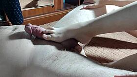 Come on jerk off my legs need cum