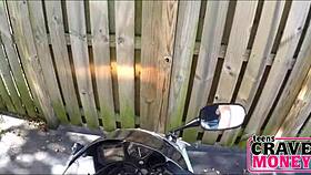 Do You Want To See Skinny Brunette Teen Ride Dildo On Motorcycle For Money?