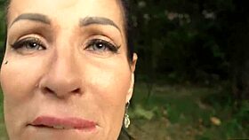 Mommy4k Valentina Sierra rubs huge tits on Italian cock in public forest