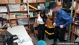 Can Busty Teen Shoplifter Ella Knox Handle Rough Fucking In The Guard's Office?