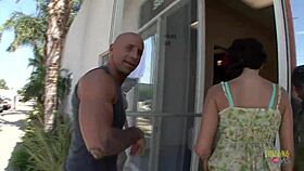 he helps alexa nicole enter the business by fucking her shaved pussy doggystyle and deepthroating on camera.