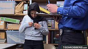 Can Busty Teen Shoplifter Ella Knox Handle Rough Fucking In The Guard's Office?