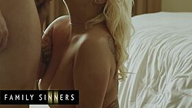 family sinners - busty milf toys her wet pussy waiting for daughter's husband to bang her hard