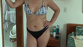 Beautiful Stepmother Feels Excited Showing Off On The Beach