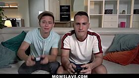 Sexy Milfs Feel Wild Riding Stepsons' Cocks During Intense Gaming Sessions.