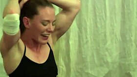 Veve lane wrestles in tight spandex outfit