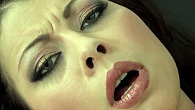 Brunette Milf Intensely Masturbates In Black Stockings