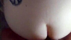 Beautiful girl flashes and sucks in the garage