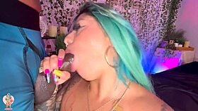 Massage night turns into blowjob and fucking with big black cock, ending in creampie.