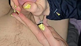 Dirty talking wife TAKES her time JERKING OFF a DICK!