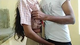 An 18+ girl is fucking with her schoolmate from the village