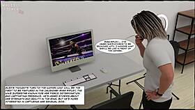 3D Rhea Ripley's outfit ripped, revealing huge tits