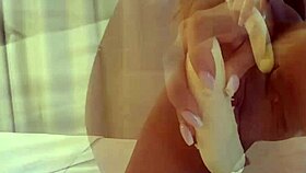 Monika Fox gets naked in the elevator for homemade sex in the hotel