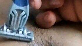 Damn! Hairy Pussy Masturbates, Gets Penetrated, and Shaved Clean!