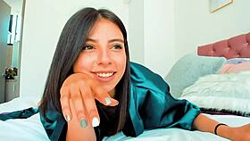 this latina girl got facefucked for fun on webcam while stretching and fingering in costume.