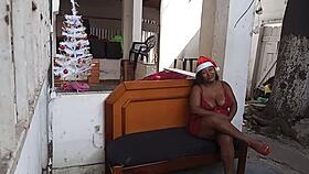 nosy neighbor gets raw pounding in garage on christmas