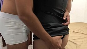 wife's fat curvy ass rubbing on cock in bent over doggy style to cum from dryhumping masturbation